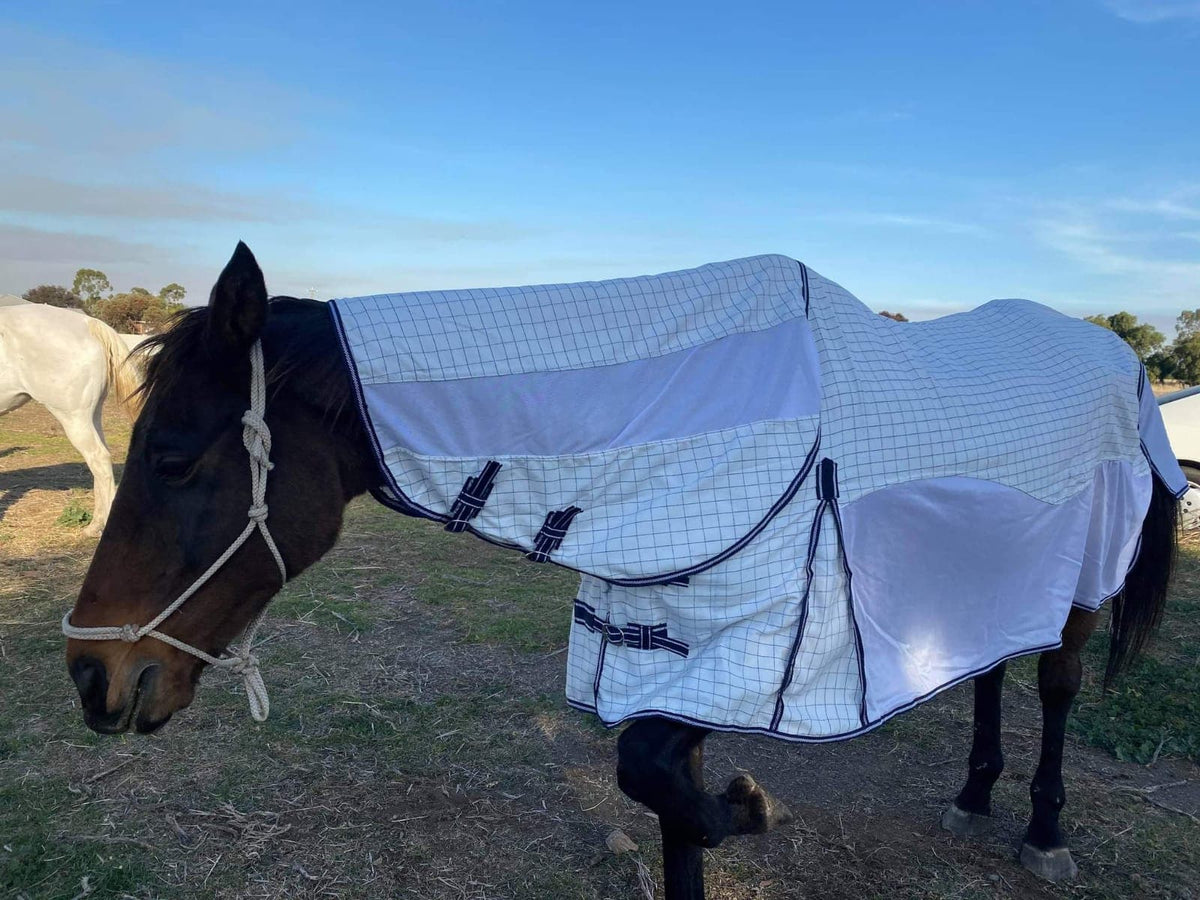 Mesh Crossover Rugs Navy / White Hybrid Mesh Cotton Ripstop Combo Horse Rug – Payless Saddlery