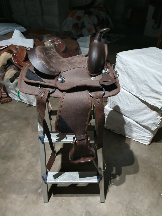 Brown Little Synthetic Western Saddle