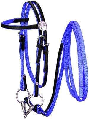 Rblue PP bridle with bit and reins