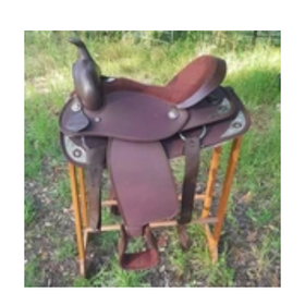 7"- Wide Gullet- Classic Brown Texas Star- Synthetic Cordura-  Show  Pleasure Western saddle