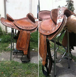 Wide Gullet-Brown-Leather-Half Breed-Swinging Fender Saddle