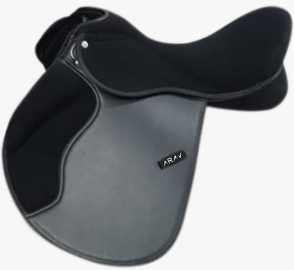 ARAV- CHANGEABLE GULLET- BLACK- All General Purpose Synthetic English Saddle-  With 4 Gullet set - Size 16/17/18