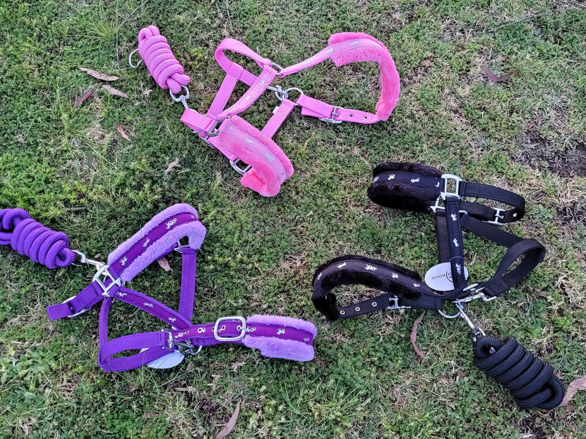 Mink Padded - Deluxe PP Halter and lead set - Full / COB and Pony ...