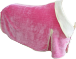Pink -White collared Plush Mink rug