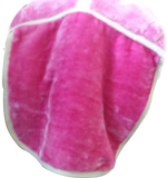 Pink -White collared Plush Mink rug