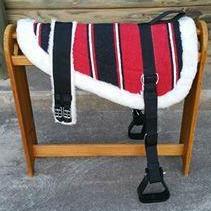 Red Navajo Print Padded Bareback Pad with Girth and detachable stirrups