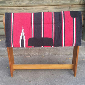 Red-Navajo Print–Padded Saddle Pad With Fleece Linning