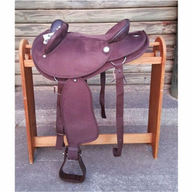 Brown-Synthetic Suede-Half Breed-Swinging Fender Saddle