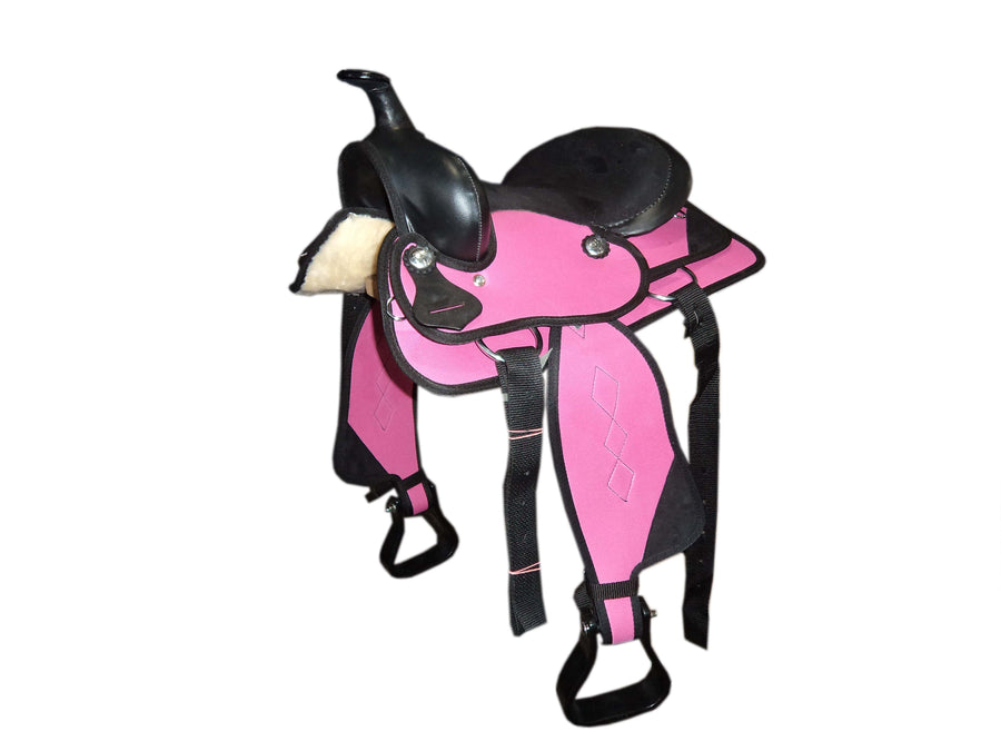 Pink Little Synthetic Western Saddle