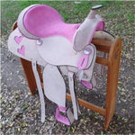 6.5" Gullet- Sweet Heart  Pink Natural  leather Western Saddle