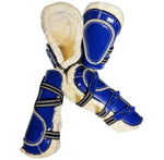 RBlue-Bling Faux Patent Leather Tendon/ Fetlock Boots with Fur lining-Set of Four