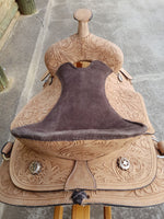 Natural finish- Handcarved - Leather Western Saddle