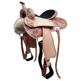Black accent-Barrel Racing / Pleasure Leather Western Saddle