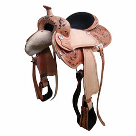 Black accent-Barrel Racing / Pleasure Leather Western Saddle
