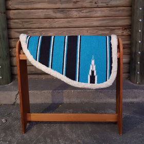 Blue- Navajo Print – Padded Shape Saddle Pad With Fleece Linning