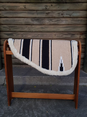 Beige-Navajo Print–Padded Shape Saddle Pad With Fleece Linning