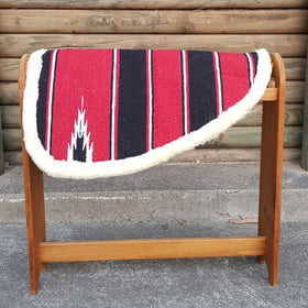 Red-Navajo Print–Padded Shape Saddle Pad With Fleece Linning