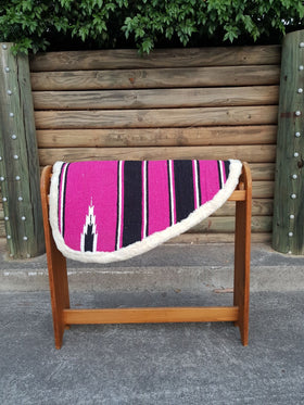 Pink-Navajo Print–Padded Shape Saddle Pad With Fleece Linning